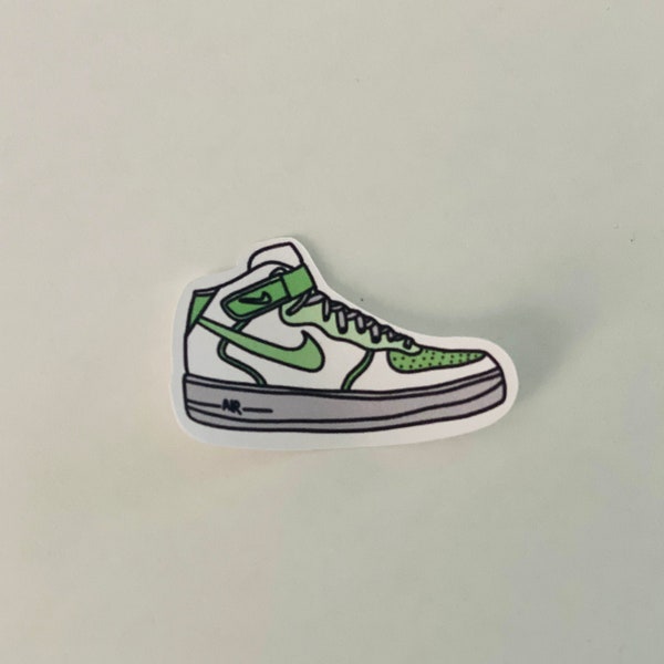 Green and White High-Top Air Force 1