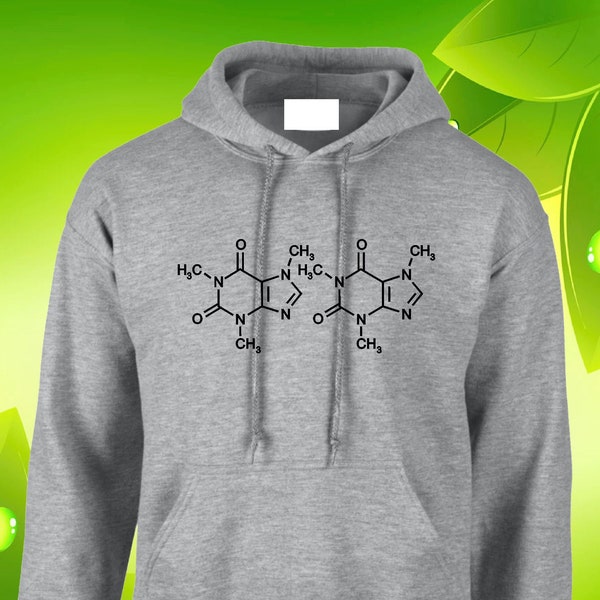 Caffeine Molecule Hoodie Molecular Formula Brain Stimulating Formula Funny Gift For Beer Boys Girls Unisex Top