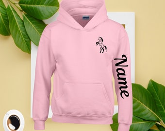 Personnalisé Équitation Enfants Sweat à Capuche Filles Hoodies Kids Tops cadeau toutes tailles