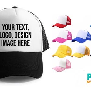 Personalised Trucker Cap Name Cap Summer Cap Snapback Headwear Style Cap Any name Logo Text Image Photo Cap Personalized Cap