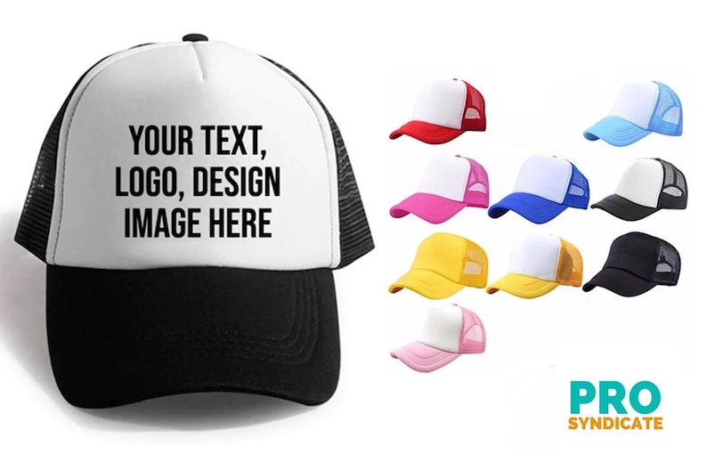 Personalised Trucker Cap Name Cap Summer Cap Snapback Headwear Style Cap Any name Logo Text Image Photo Cap Personalized Cap image 1