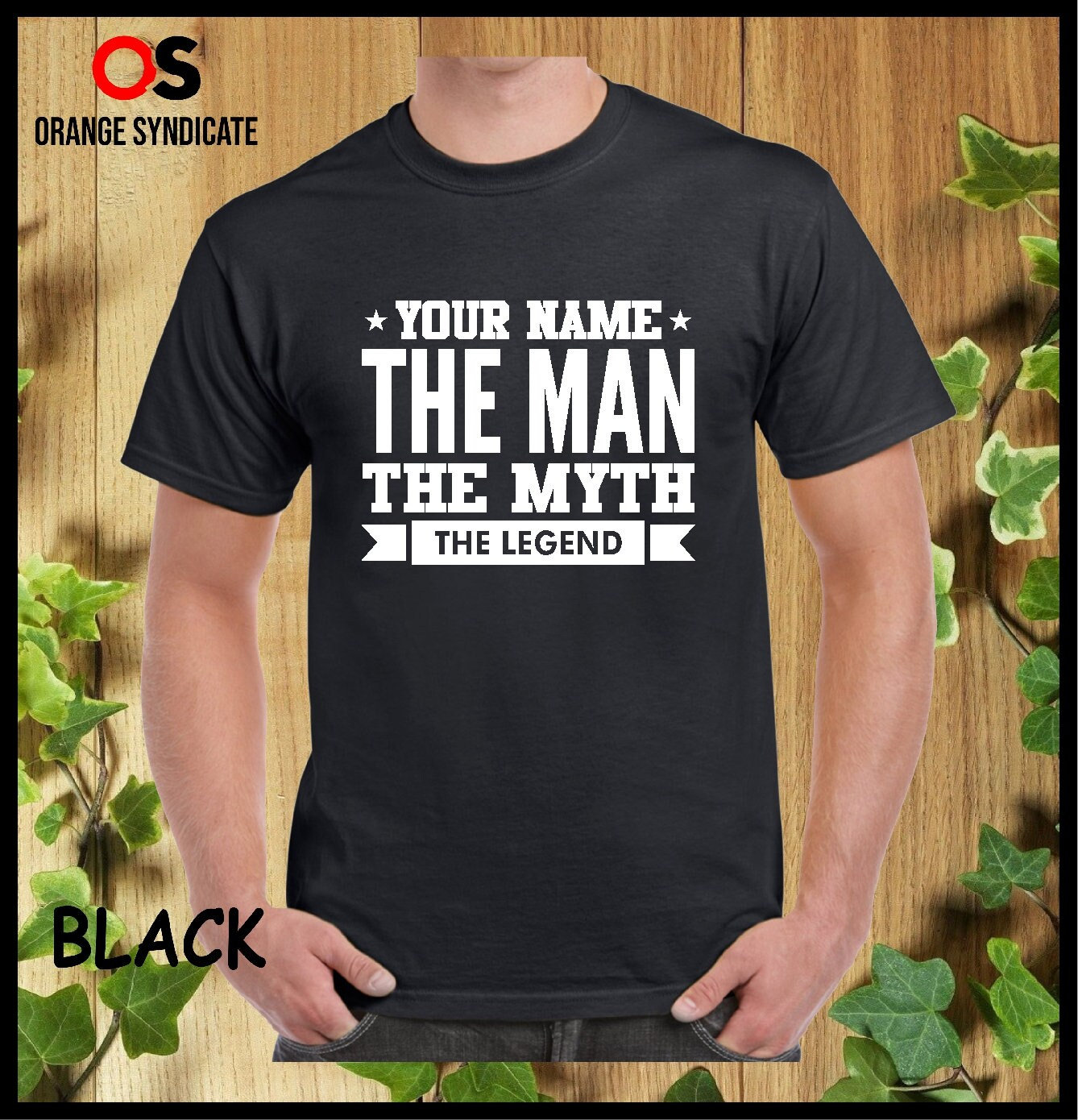 Personalised Printed T-Shirt Your Name The Man Myth Legend Boys Girls Present Mens Gift Unisex Tee Tops