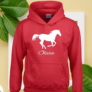 Personalised Horse Hoodie Riding Pony Dressage Equestrian Unisex Stunning Equine Birthday Gifts front Printed Sweatshirt Jumper Tops