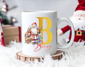 Personalisierte Weihnachtstasse, Nostalgische Weihnachtsmann Kaffeetasse, individuelles Namensgeschenk