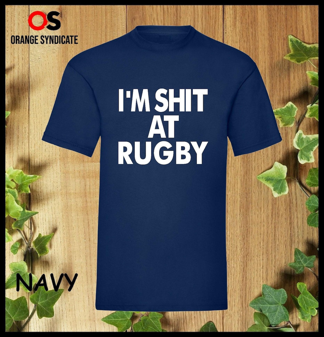 T-Shirt Homme Coton Drôle : 'I Don't Mean To Be A Rugby Player' - Gildan Taille Large