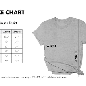 the size chart for a women's t - shirt