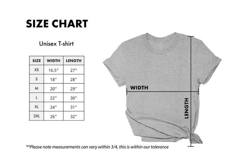 the size chart for a women's t - shirt