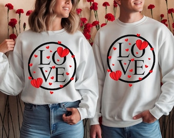 Love Sweatshirt Valentine’s Day Gift | Couples Matching Sweaters | Romantic Pullover for Him & Her