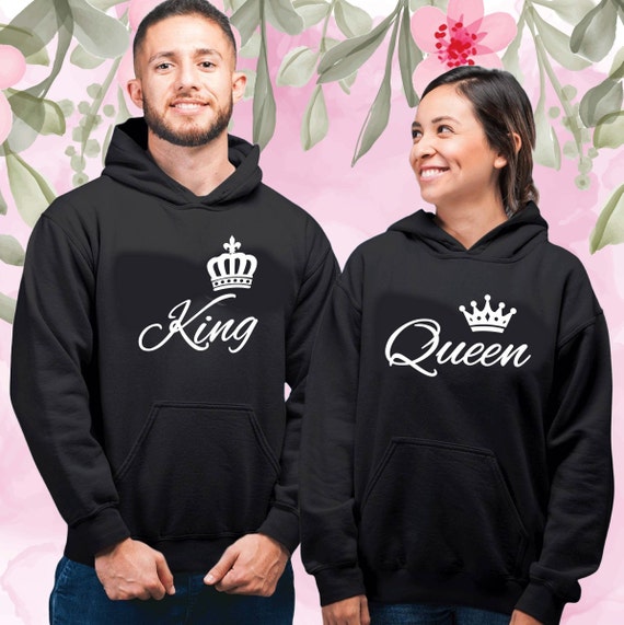  Sudadera con capucha para hombre, trajes de pareja a juego para  mujeres, novios, mamá, regalos para esposa, King, Queen sudaderas con  capucha para parejas, Men : Ropa, Zapatos y Joyería