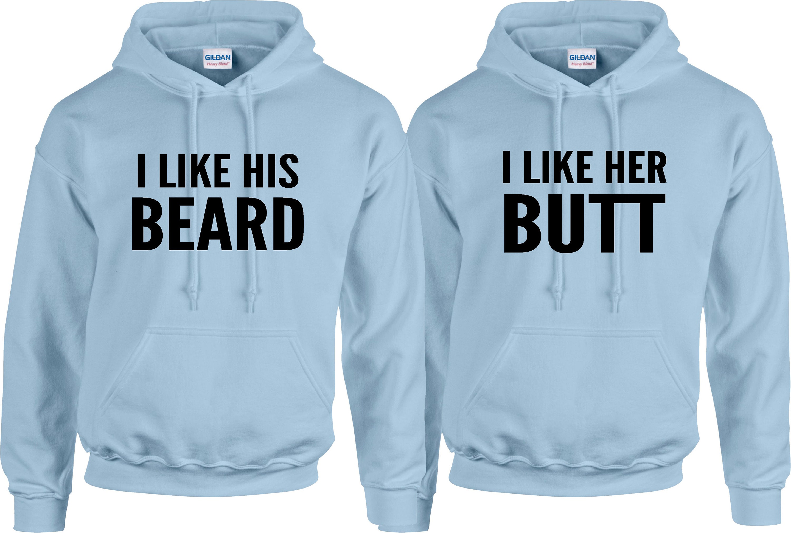 Couple Matching Hoodie I Like Her Butt I Like His Beard Couples