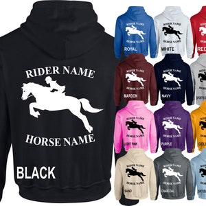 Personalised Adult Show Jumping Horse Hoodie H013 Personalised Adult Show Jumping Horse Hoodie H013