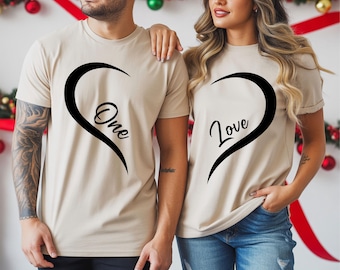 One Love T-Shirt Valentine’s Day Gift | Couples Matching Shirts | Romantic Love Tee for Him and Her