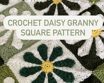 Crochet Daisy Granny Square Pattern PDF
