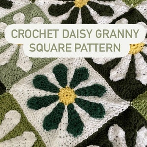 Crochet Daisy Granny Square Pattern PDF