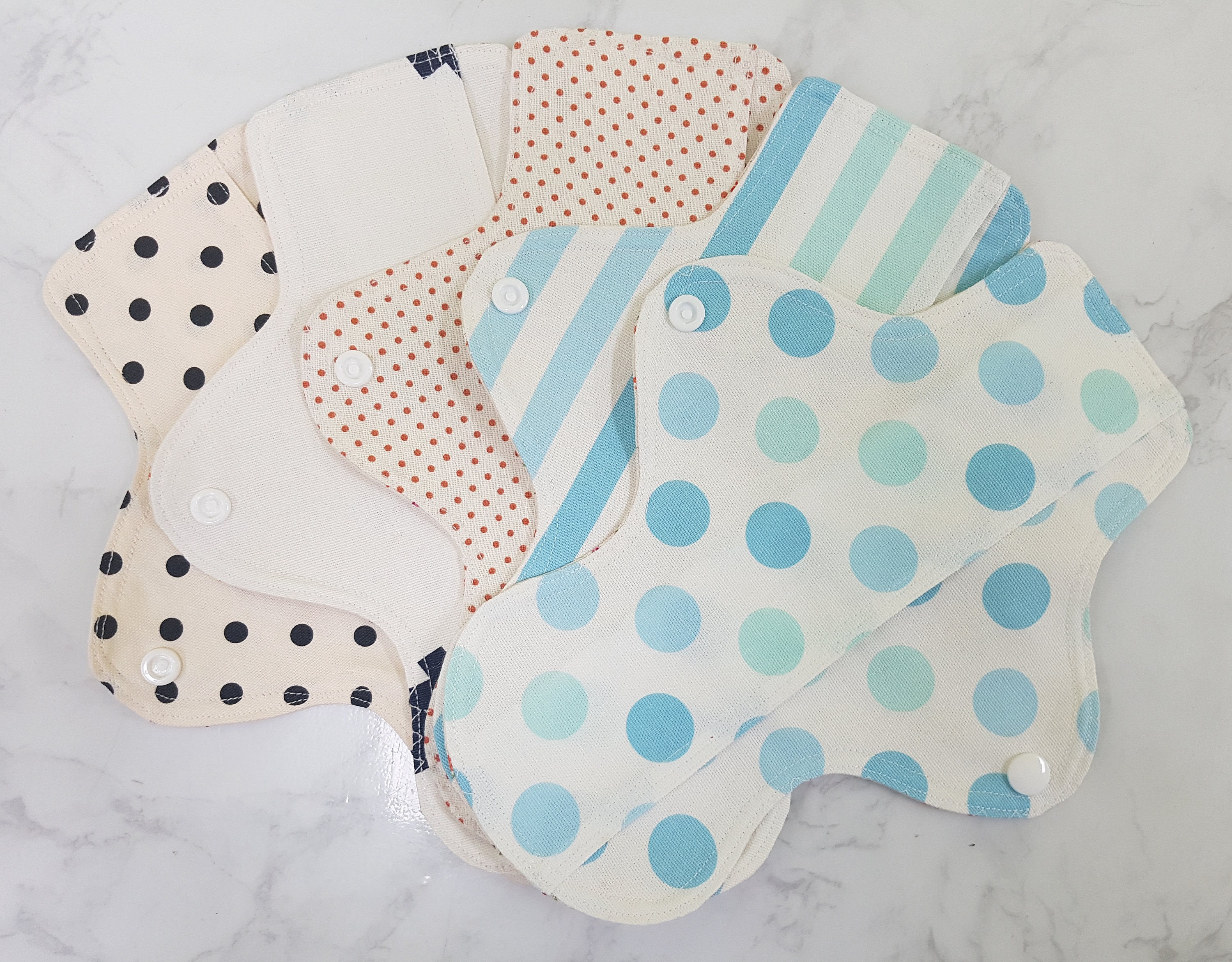 Reuseable Sanitary Pads with seperatable inner pads for doing Etsy