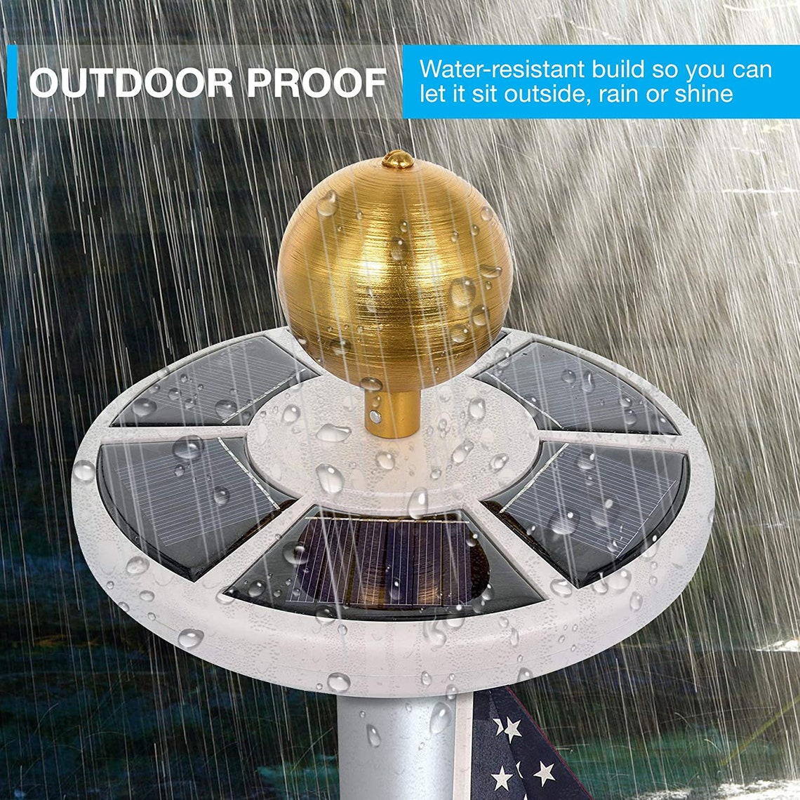 Flag Pole Light Brightest Solar Powered Flagpole Lights 100 Etsy