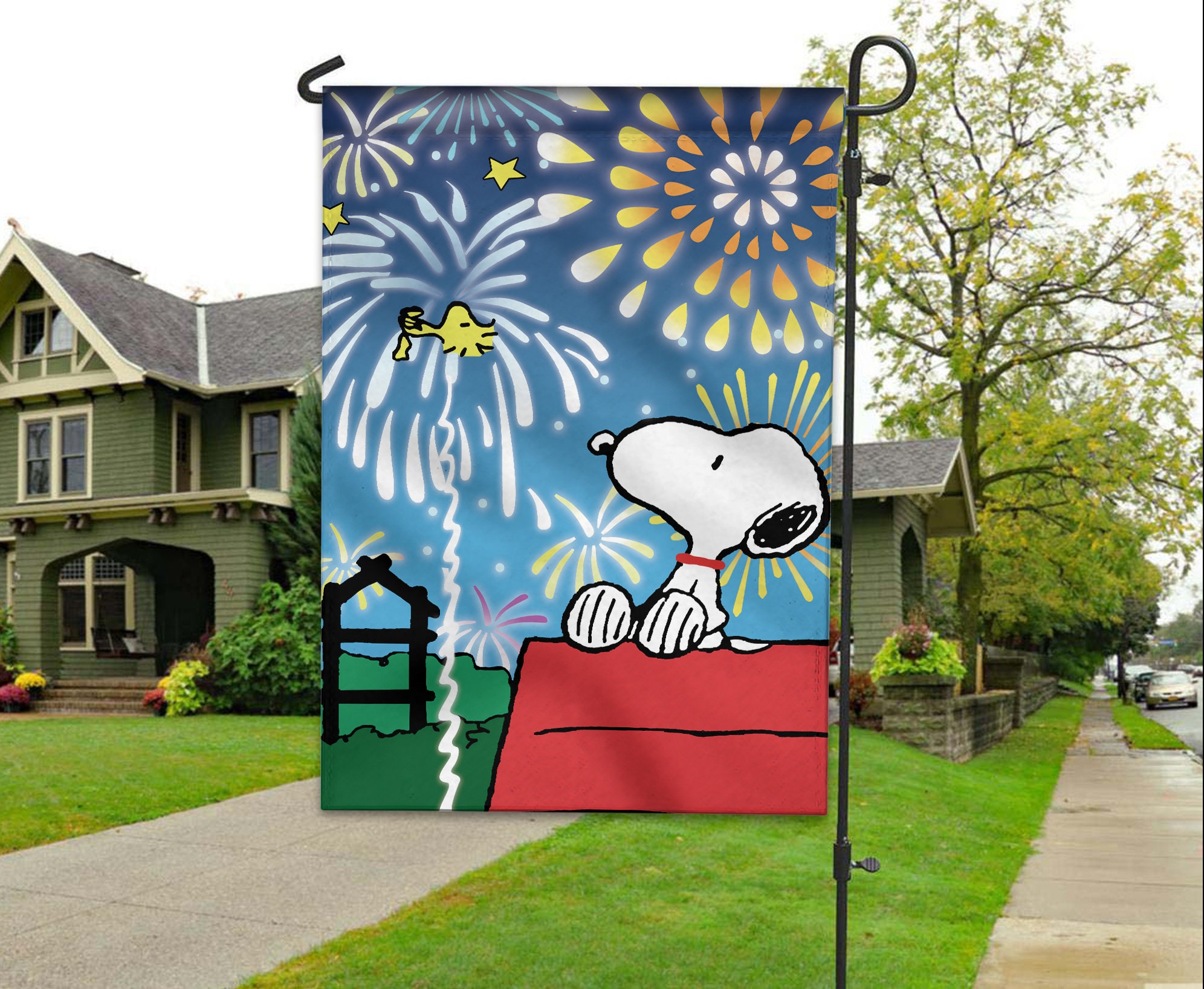 Snoopy Happy 4th of July Garden Flag Double Sided Fourth of Etsy