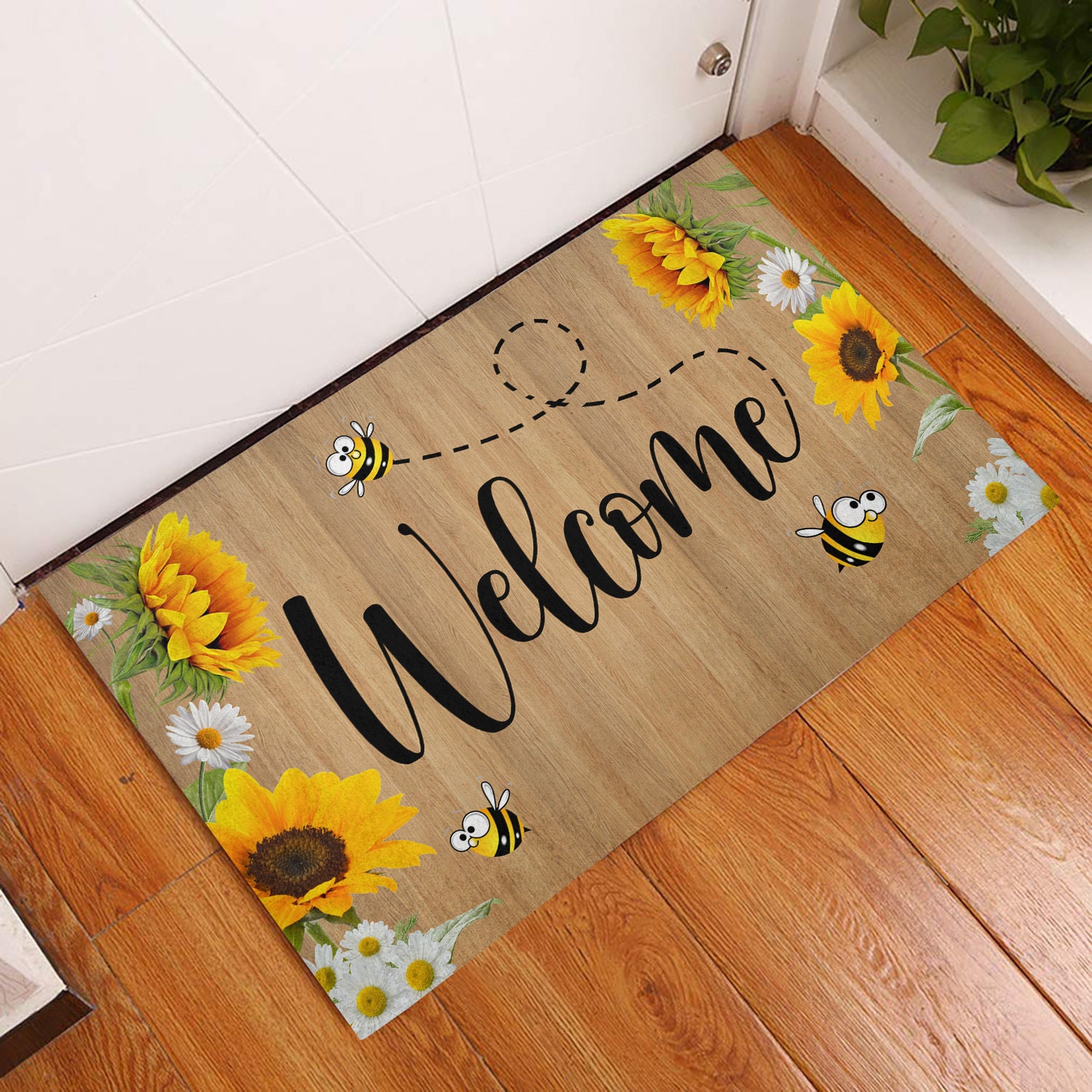 sunflower doormat Summer Doormat Sunflower doormat Etsy