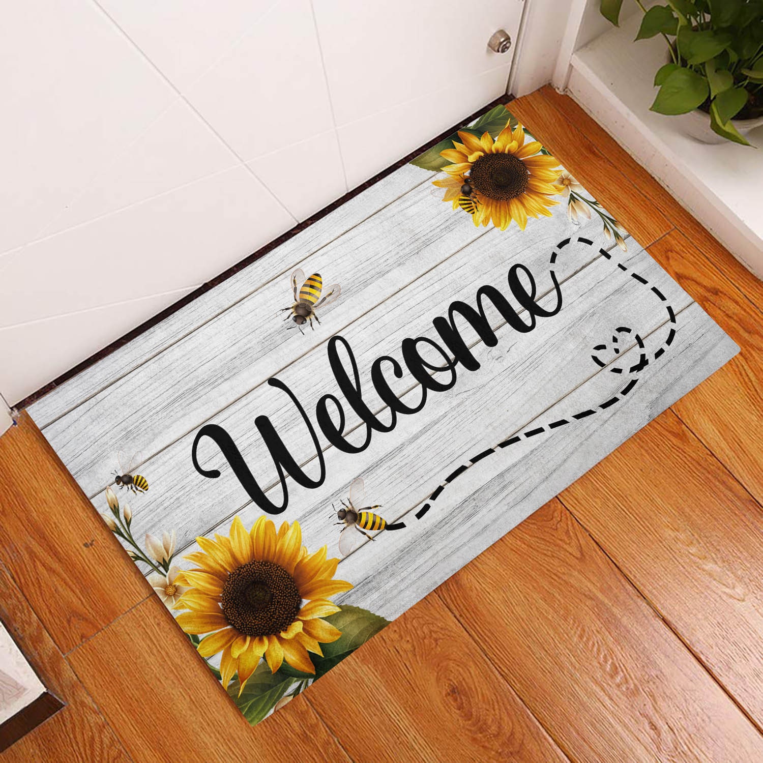 sunflower doormat Summer Doormat Sunflower doormat Etsy