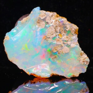 Natural Ethiopian Fire Opal Raw Opal Rough Loose Rough Opal Rough Gems Multi Fire Opal Gemstone Welo Fire Opal 11.25 Cts 28x19x6MM