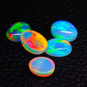Lot Oval Opal Cabochons - Ethiopian opal, oval opal cabs, Natural oval opal cabochons, loose opal cabs, cabochon supplies,