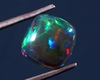 Loose Gemstone Natural Opal Ethiopian Opal Opal Welo Opal 3.55Ct/ 14x12x4MM AB-37 Cabochons Flashy Opal Black Opal Natural Gemstone