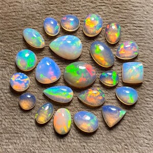 Bestseller 1 pcs 2 Cts Average Lot, Ethiopian Opal Cabochon, AAA Ethiopian opal lot, Cabochon loose opal, Polished, Opal for making jewelry