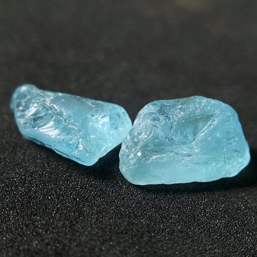 2 Pes. Lot Natural Aquamarine Rough, Gemstone Raw Crystal Rough, Blue ...