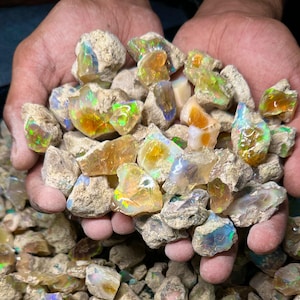 Extra Very Large Opal Rough Lot, 10 Pcs 50 Carat Size, Natural Ethiopian Opal Suitable For Cut And Jewelry Fire Opal Crystal Welo Opal Rough