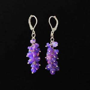 Lavender Color Opal Beaded Earring 925 Sterling Silver Earring Natural Opal Fire Gemstone Earring For Women.