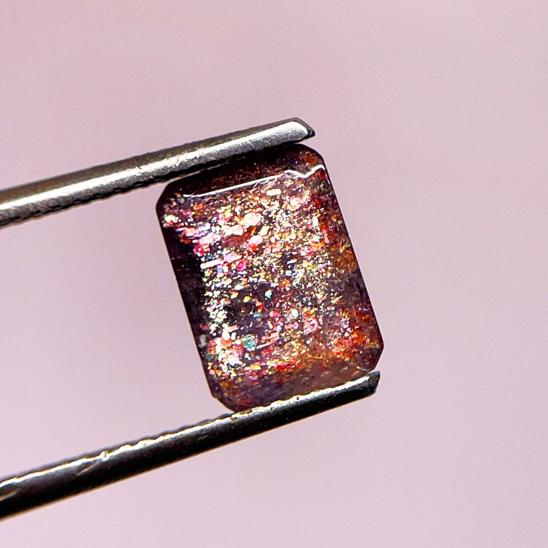 Fire Sunstone Faceted Octagon Sunstone Loose Stone: Multi-fire Gem (9x7x4 MM) - Etsy