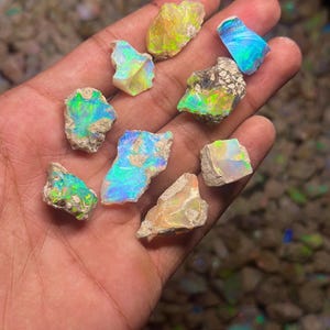Lot Ethiopian Multi-Fire Opal Rough Lot , 10 Piece 50 Carat Size  Cut Grade Opal Rough Lot, Jewelry Making Loose Gemstone.