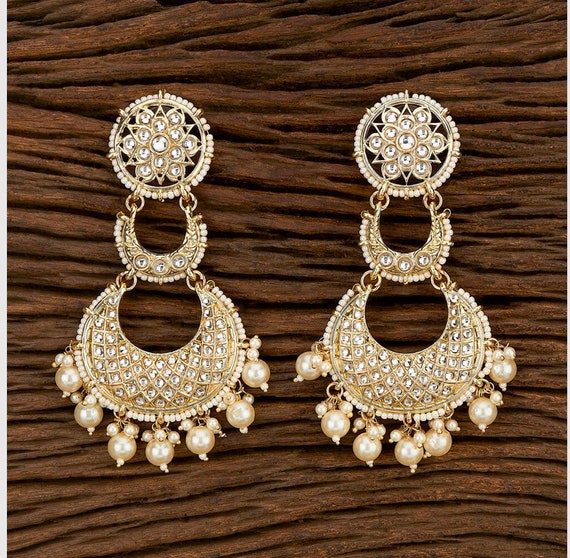 kundan chandbali jhumka pair
