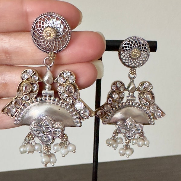 Afghani Kashmiri Oxidized Earrings /Indian jewelry/Indian earrings/Traditional Earrings/Pakistani earrings/Punjabi jewelry