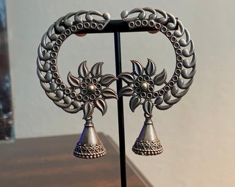 Afghani Kashmiri Jhumka/Oxidized Earrings /Indian jewelry/Indian Jhumka/Traditional Earrings/Pakistani earrings/ Silver earrings