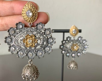 Oxidized Afghani Kashmiri Jhumka/Oxidized Earrings /Indian jewelry/Indian Jhumka/Traditional Earrings/Pakistani earrings/ Silver earrings