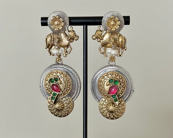 Afghani Kashmiri Oxidized Earrings /Indian jewelry/Indian earrings/Traditional Earrings/Pakistani earrings/Punjabi jewelry