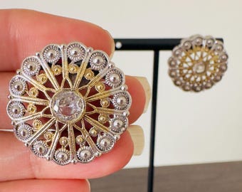 Oxidized Silver Kashmiri Stud Earrings - Traditional Indian Jhumka