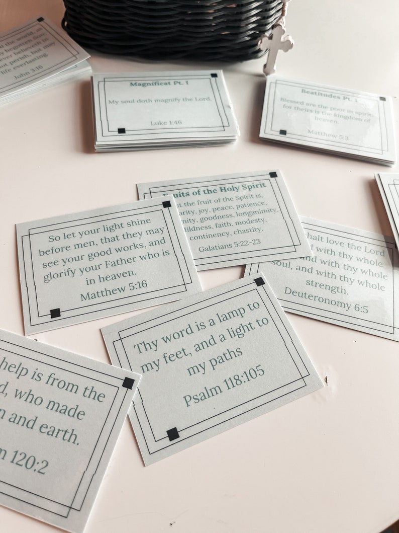 Douay-rheims Scripture Memory Cards: Catholic Verses, Beatitudes ...