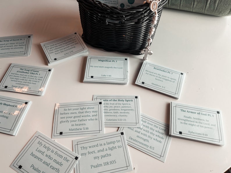 Douay-rheims Scripture Memory Cards: Catholic Verses, Beatitudes ...