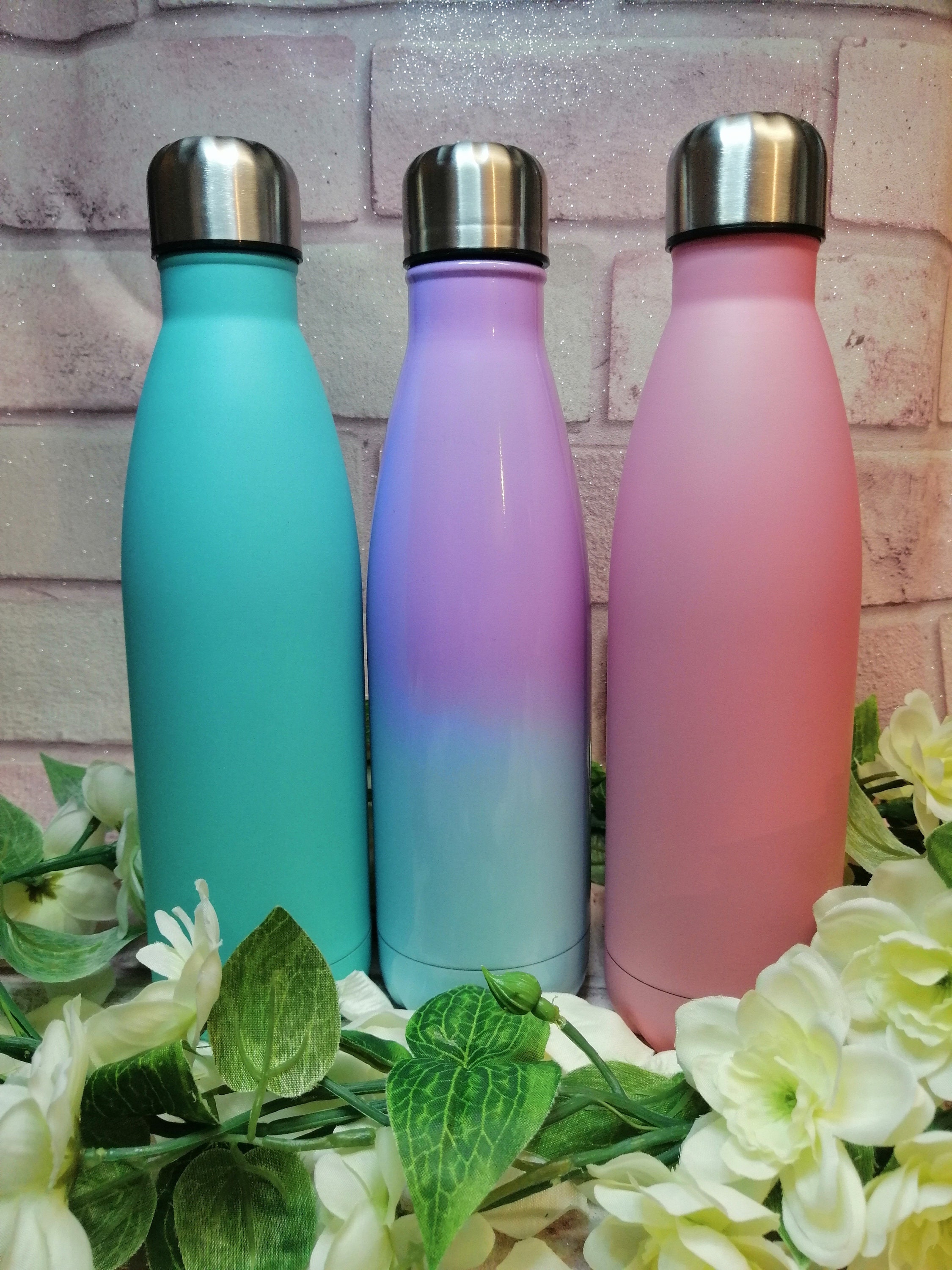 Personalised pastel water bottle / personalised water bottle / Etsy