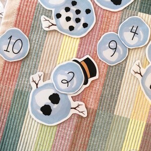 Snowman Button Counting Busy Bag Printable