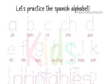 SPANISH - Alphabet Tracing, Letter Writing Practice