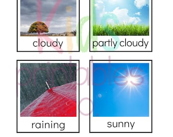 Inglés - Tarjetas fotográficas de identificación del clima cotidiano