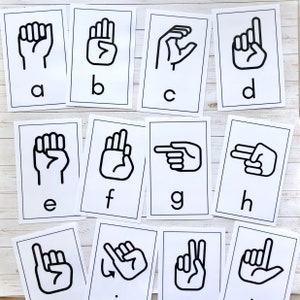 Cartes flash ASL noir et blanc - Téléchargement numérique