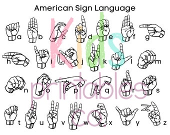 American Sign Language Colouring Page