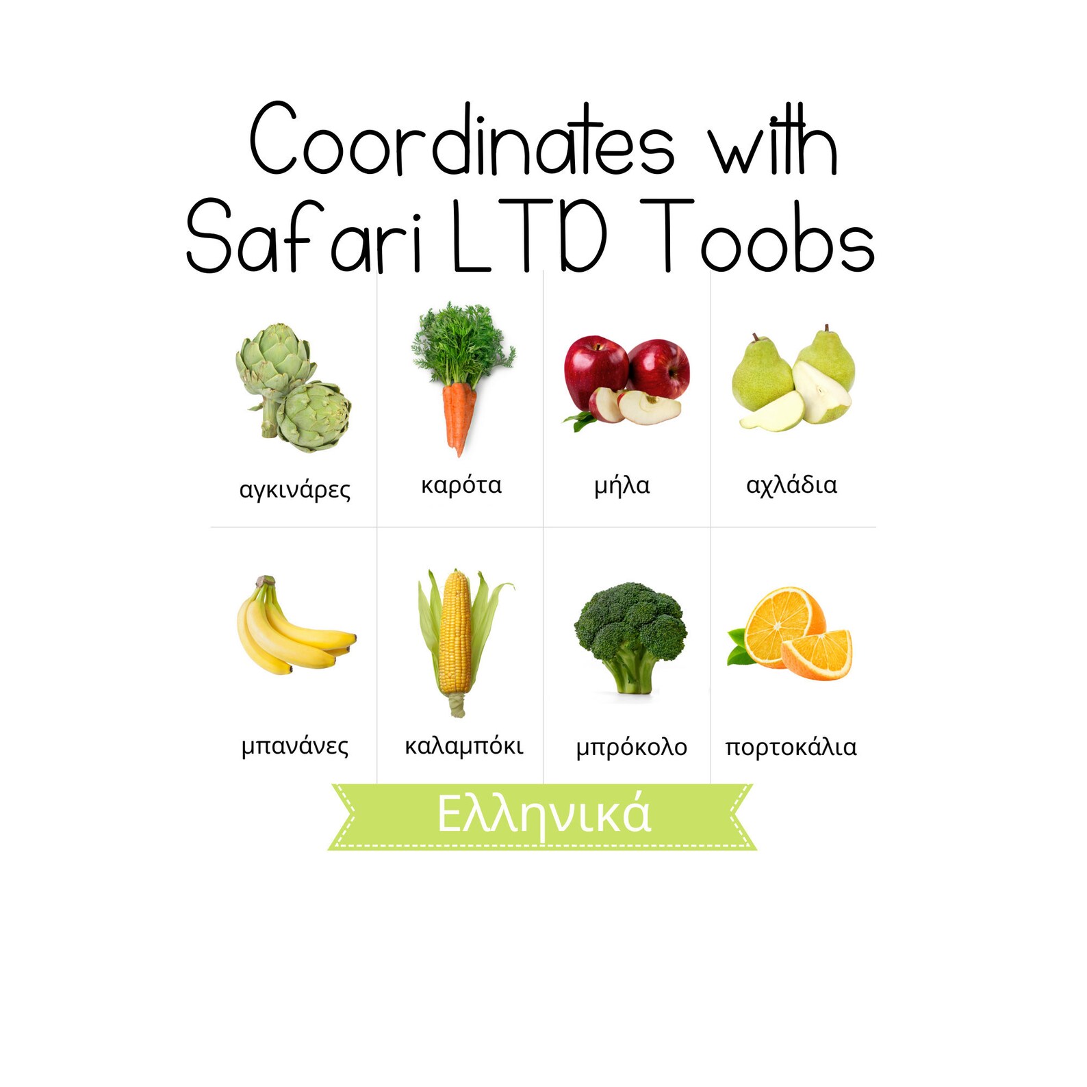 GREEK Fruits & Vegetables Toob Safari LTD Identification Etsy España