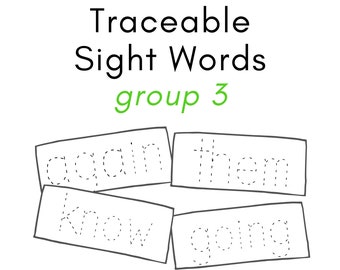 Sight Word Tracing Cards - Group 3