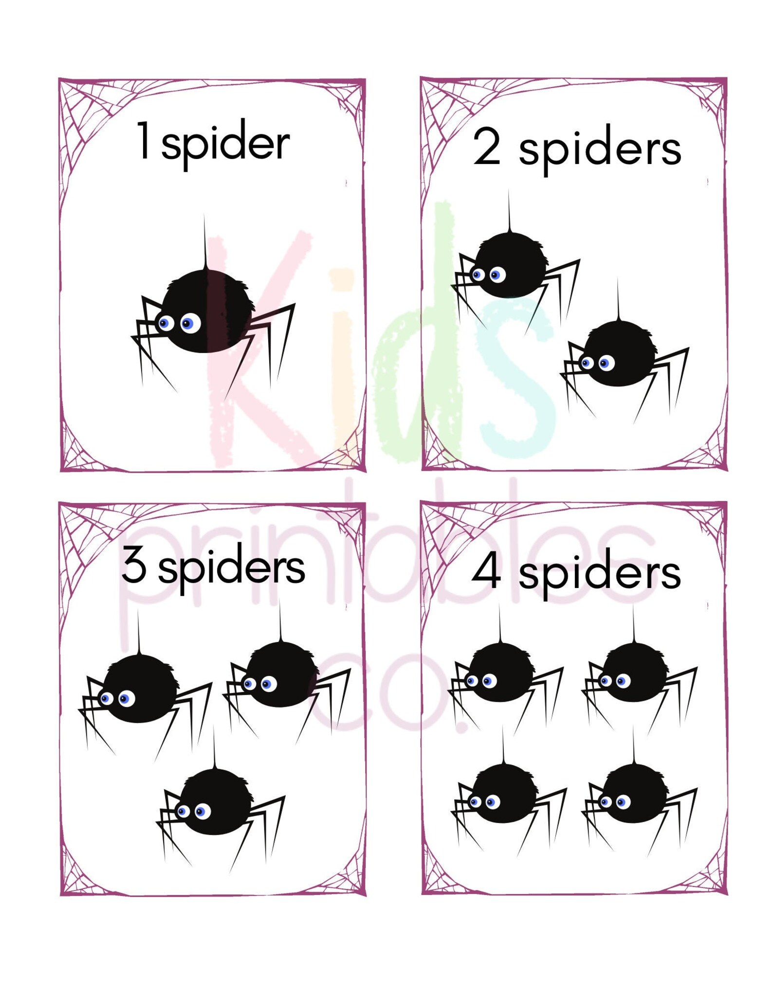 spider-numbers-cards-1-10-cute-etsy