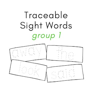 Carte di tracciamento delle parole visive - Gruppo 1